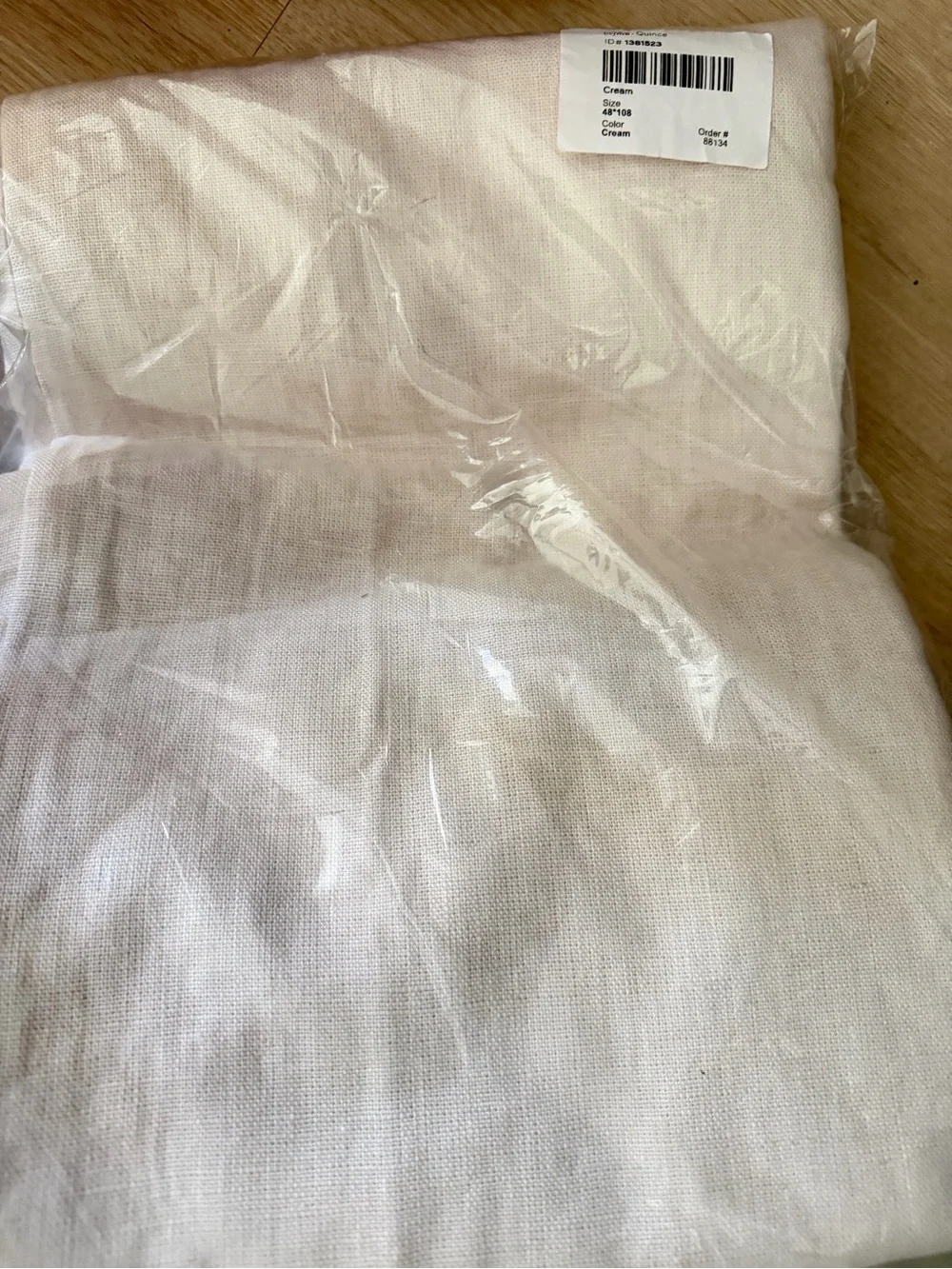 Quince Ivory European Linen Curtain Panel - Single 96x108